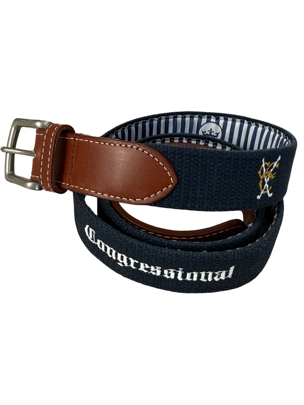 Men’s Peter Millar Congressional Country Club Golf Belt Embroidered size 40